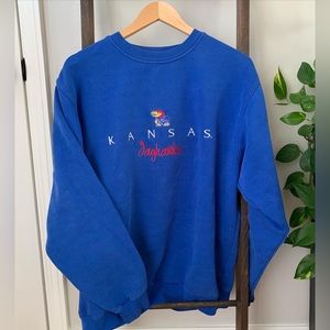 Vintage Kansas KU Jayhawk Crew Neck Sweatshirt